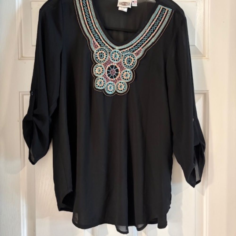 Rods Western Wear women's  Embroidered Top-XL